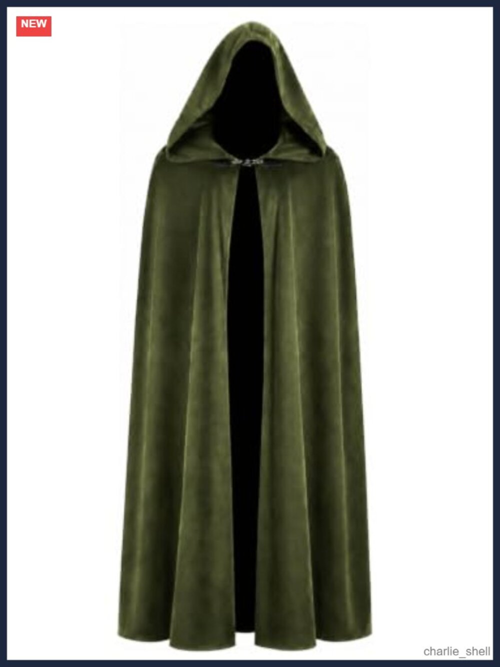 Medieval Hooded Velvet Cloak Renaissance Halloween Costume Adult Unisex